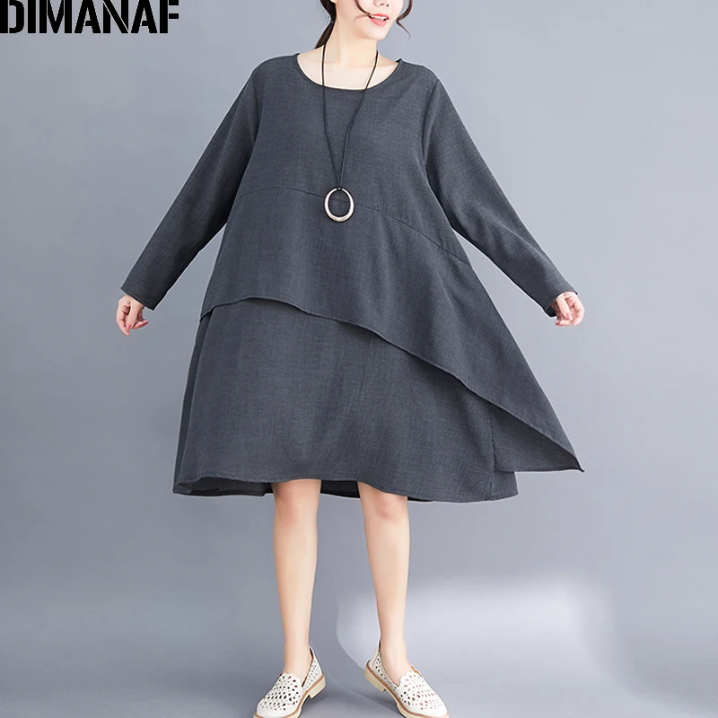 DIMANAF Plus Size Women Dress Vintage Long Sleeve Cotton Summer Sundress Big Size Female Elegant Lady Vestido Loose Spliced 2019
DIMANAF Plus Size Women Dress Vintage Long Sleeve Cotton Summer Sundress Big Size Female Elegant Lady Vestido Loose Spliced 2019