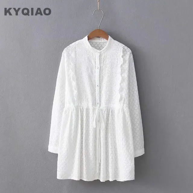 KYQIAO White lace shirt 2019 mori girls autumn spring Japanese style fresh sweet long sleeve stand collar white blouse blusa
KYQIAO White lace shirt 2019 mori girls autumn spring Japanese style fresh sweet long sleeve stand collar white blouse blusa