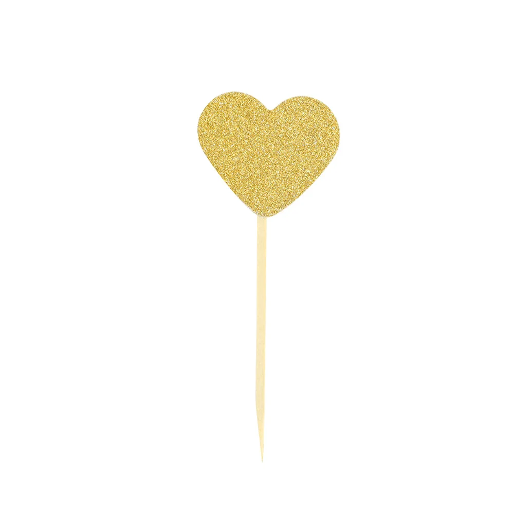 10//40pc Love Heart Birthday Cupcake Toppers Party Baby Shower Wedding Cake Decor