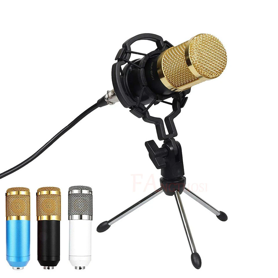 

BM 800 Microphone Condenser Sound Recording Microphone With Shock Mount For Radio Braodcasting Singing Recording KTV Karaoke Mic