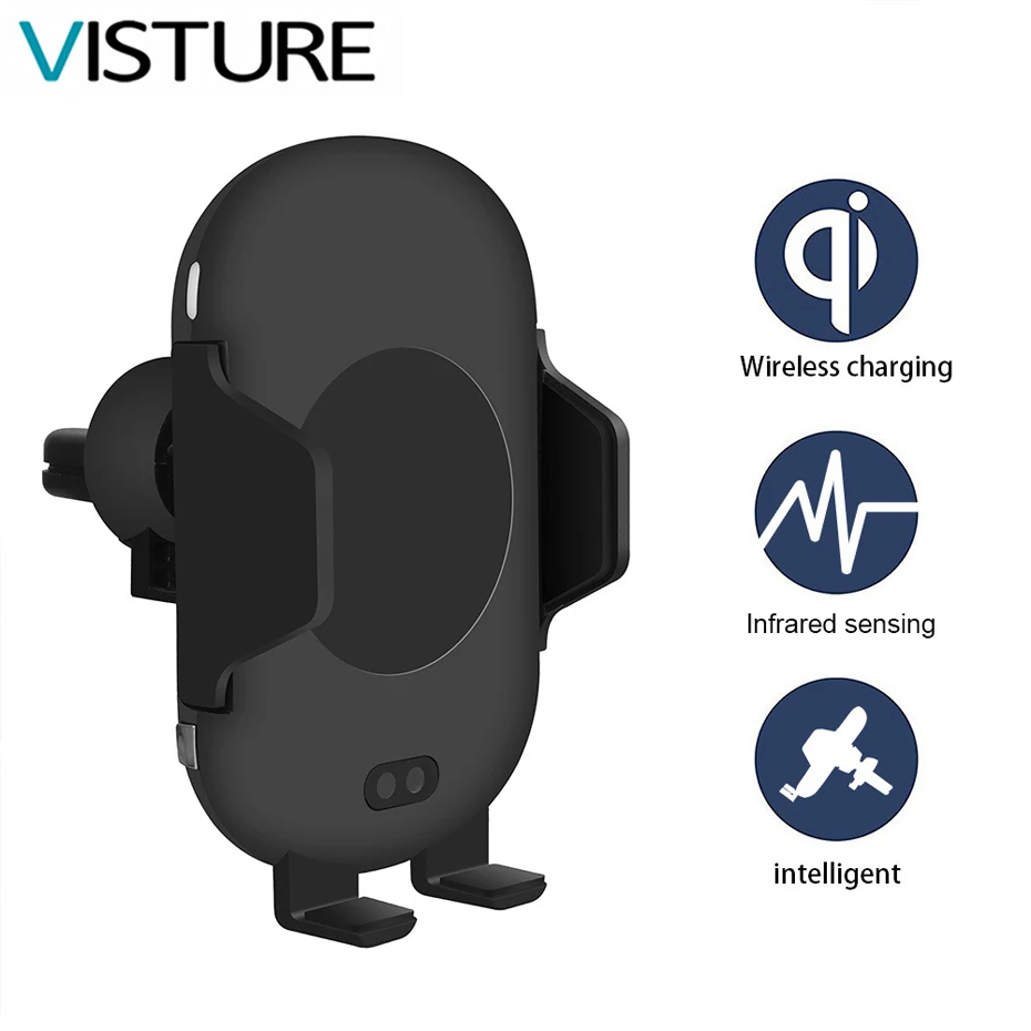 QI Fast Wireless Car Charger 10W Automatic Infrared Induction Air Vent Car Phone Holder for iPhone Samsung charging Visture C10
QI Fast Wireless Car Charger 10W Automatic Infrared Induction Air Vent Car Phone Holder for iPhone Samsung charging Visture C10