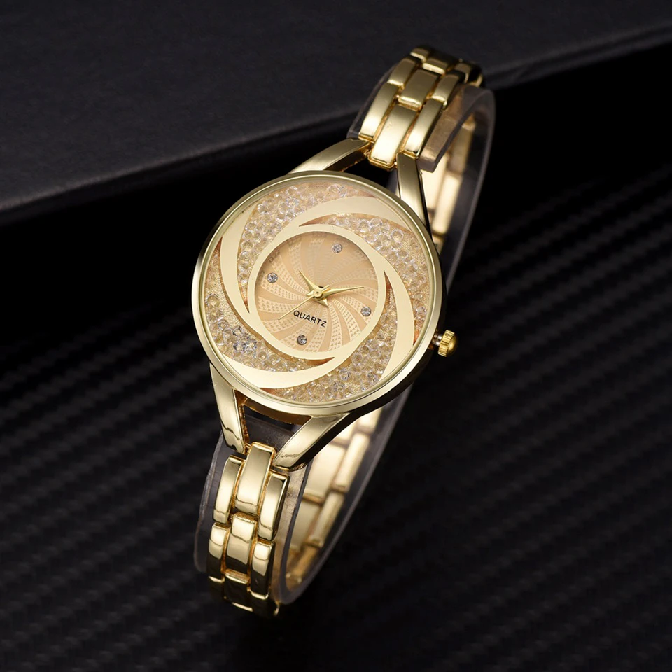 Luxury Gold Bracelet Quartz Watches For Women Crystal Diamond Dress Wrist Watch Ladies 2019 New Clock Relogio Feminino
Luxury Gold Bracelet Quartz Watches For Women Crystal Diamond Dress Wrist Watch Ladies 2019 New Clock Relogio Feminino