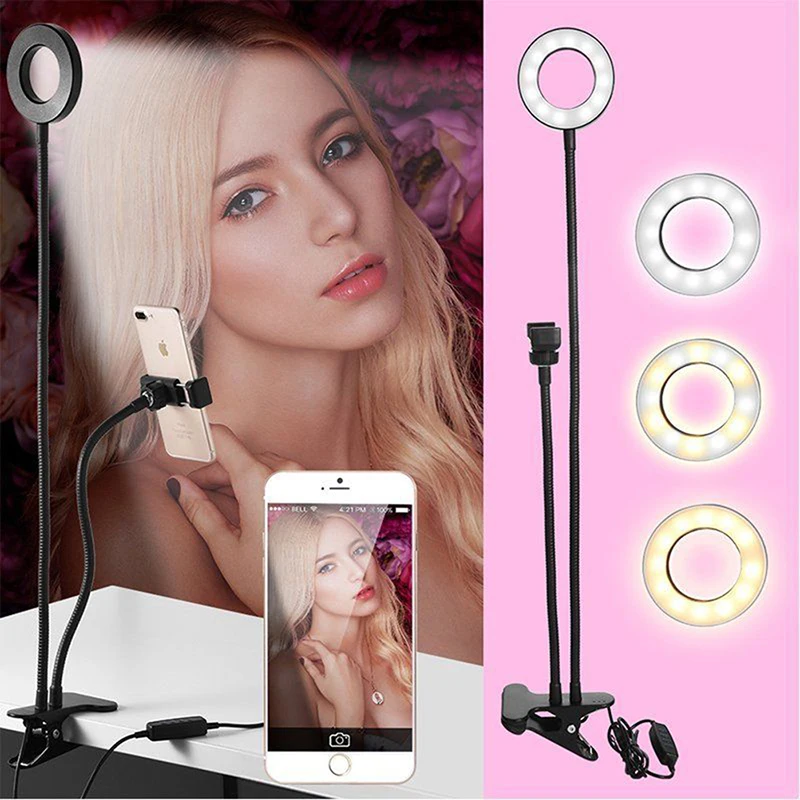 Multifunction Desktop/Clip Live Phone Holder Selfie 24 LED Light Ring Flash Clip Camera USB Mobile Phone+Long Arm Holder
Multifunction Desktop/Clip Live Phone Holder Selfie 24 LED Light Ring Flash Clip Camera USB Mobile Phone+Long Arm Holder