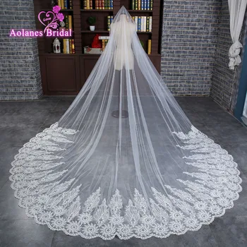 AOLANES 2018 New Luxury Long Bridal Veils 3X3.5m Lace Appliques Wedding Veil Wedding Accessories Handwork Velos de Novia
AOLANES 2018 New Luxury Long Bridal Veils 3X3.5m Lace Appliques Wedding Veil Wedding Accessories Handwork Velos de Novia
