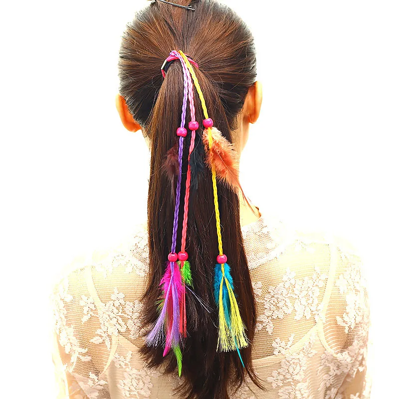 Bohemian Scrunchie Elastic Hair Bands Women Girl Colorful Feather Headband Weaving Hair Accessories Hair Rope Gum Rubber LB
Bohemian Scrunchie Elastic Hair Bands Women Girl Colorful Feather Headband Weaving Hair Accessories Hair Rope Gum Rubber LB