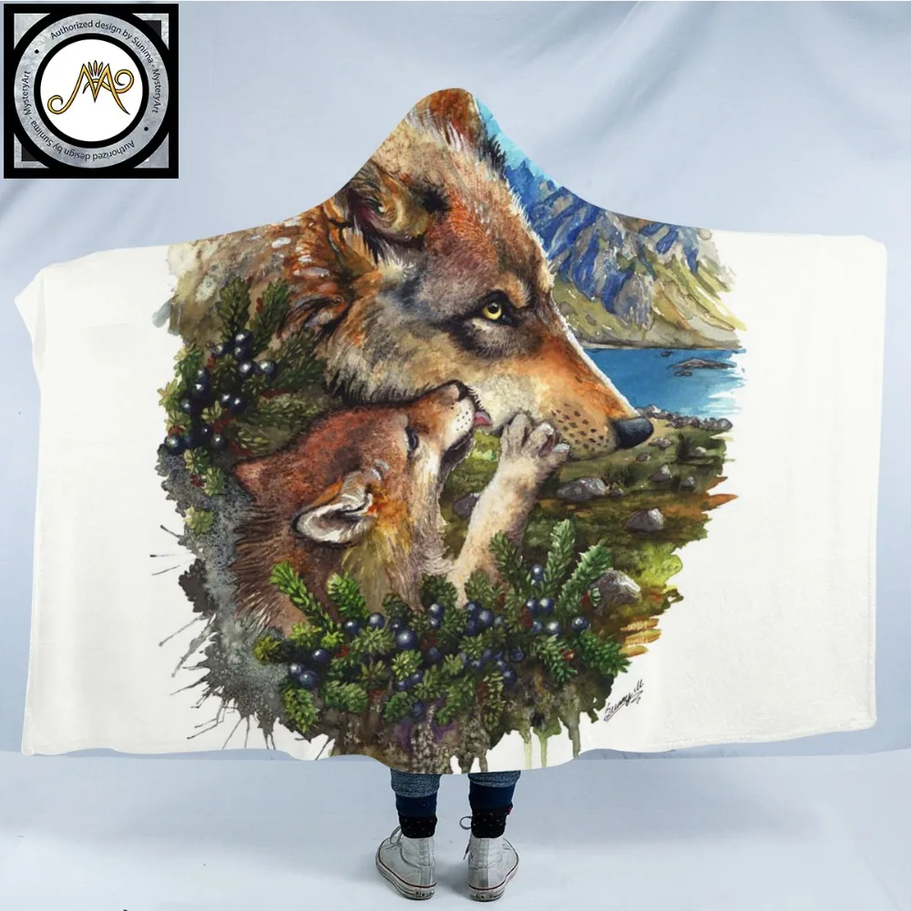 Wolf Cub Mother by Sunima Art Hooded Blanket Wolves Family Sherpa Wearable Blanket Watercolor Animal Microfiber Throws 150x200cm
Wolf Cub Mother by Sunima Art Hooded Blanket Wolves Family Sherpa Wearable Blanket Watercolor Animal Microfiber Throws 150x200cm