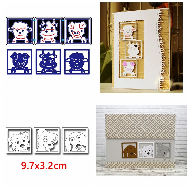 1Set Various Dogs Pig Sheep Cow Animals Pattern Metal Cutting Dies Stencil Scrapbooking Embossing For Paper Card DIY Crafts Tool
1Set Various Dogs Pig Sheep Cow Animals Pattern Metal Cutting Dies Stencil Scrapbooking Embossing For Paper Card DIY Crafts Tool