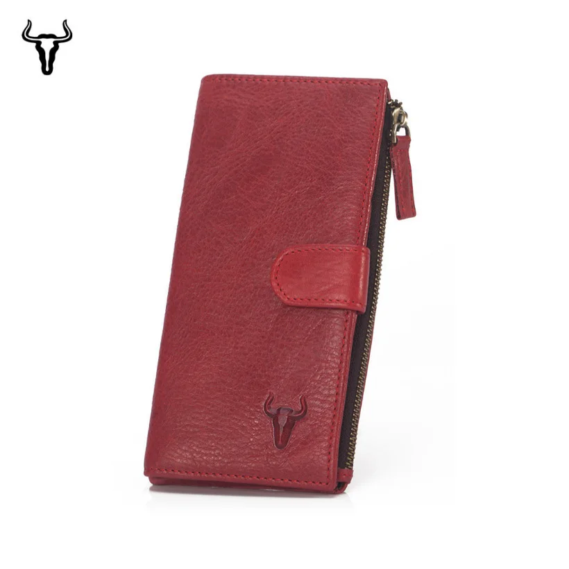 

Mingclan Genuine Leather Women Wallet Female Long Clutch Lady Wallet Portomonee Rfid Luxury Brand Money Bag Zipper Coin Purse