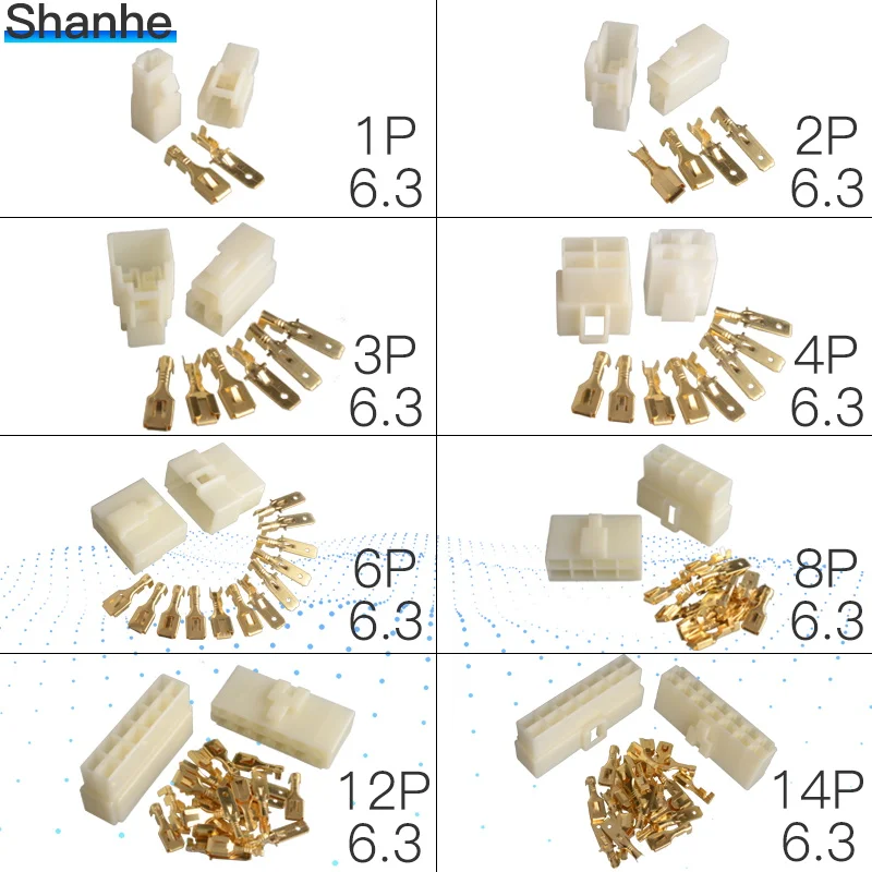 5set 6.3mm 1P 2P 3P 4P 6P 8P 12P 14P pin/way Crimp Terminal Connector Kits Male Female socket plug for Motorcycle Car
5set 6.3mm 1P 2P 3P 4P 6P 8P 12P 14P pin/way Crimp Terminal Connector Kits Male Female socket plug for Motorcycle Car