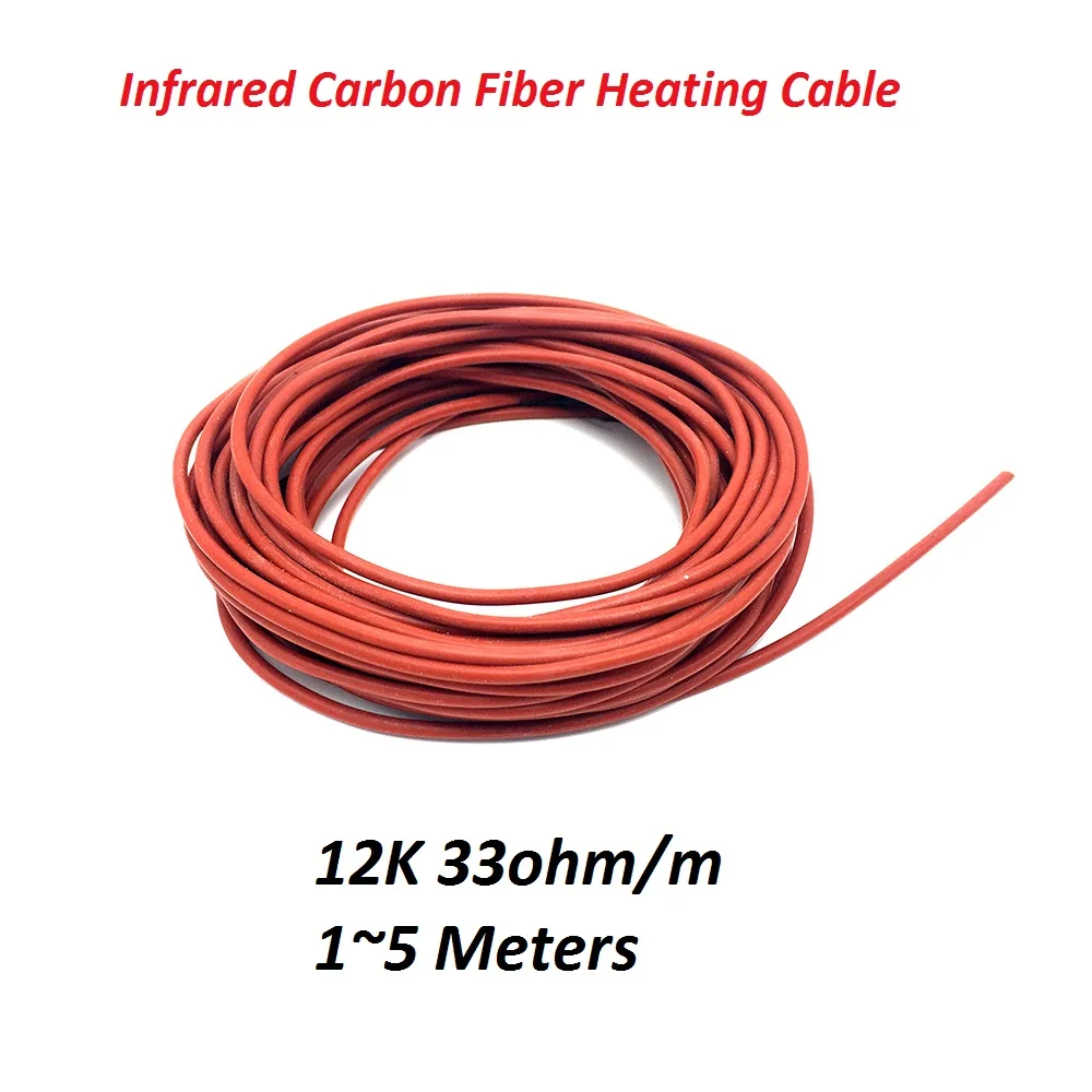 1~5 meters 12K 33ohm/m Electric Carbon Fiber Heating Cable Infrared Silicone Rubber Warm Floor Wire
1~5 meters 12K 33ohm/m Electric Carbon Fiber Heating Cable Infrared Silicone Rubber Warm Floor Wire