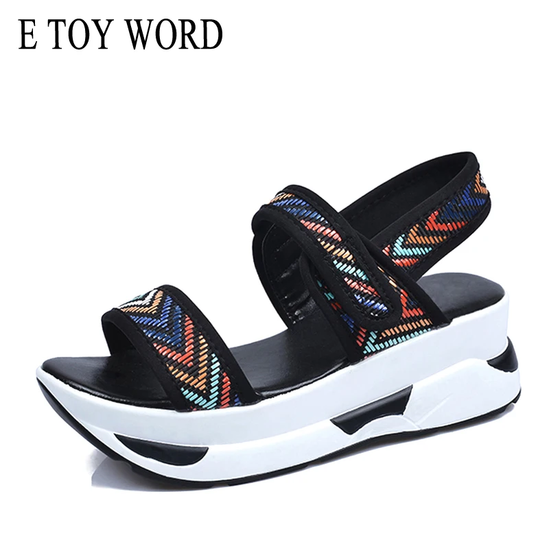 E TOY WORD Platform Women Sandals 2019 Summer Fashion Women Hook & Loop Beach platform Sandals Increased Sandalias Size 40-43
E TOY WORD Platform Women Sandals 2019 Summer Fashion Women Hook & Loop Beach platform Sandals Increased Sandalias Size 40-43