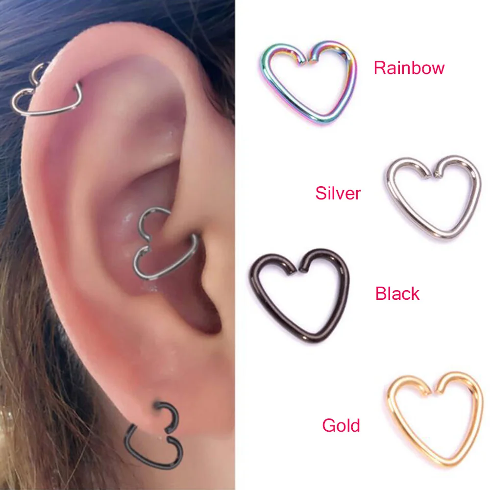 2PCS Surgical Steel Fake Heart Ring Earrings Ear Cartilage Clip-On Ring Helix Piercings Non Pierced Clip On Closure Ring
2PCS Surgical Steel Fake Heart Ring Earrings Ear Cartilage Clip-On Ring Helix Piercings Non Pierced Clip On Closure Ring