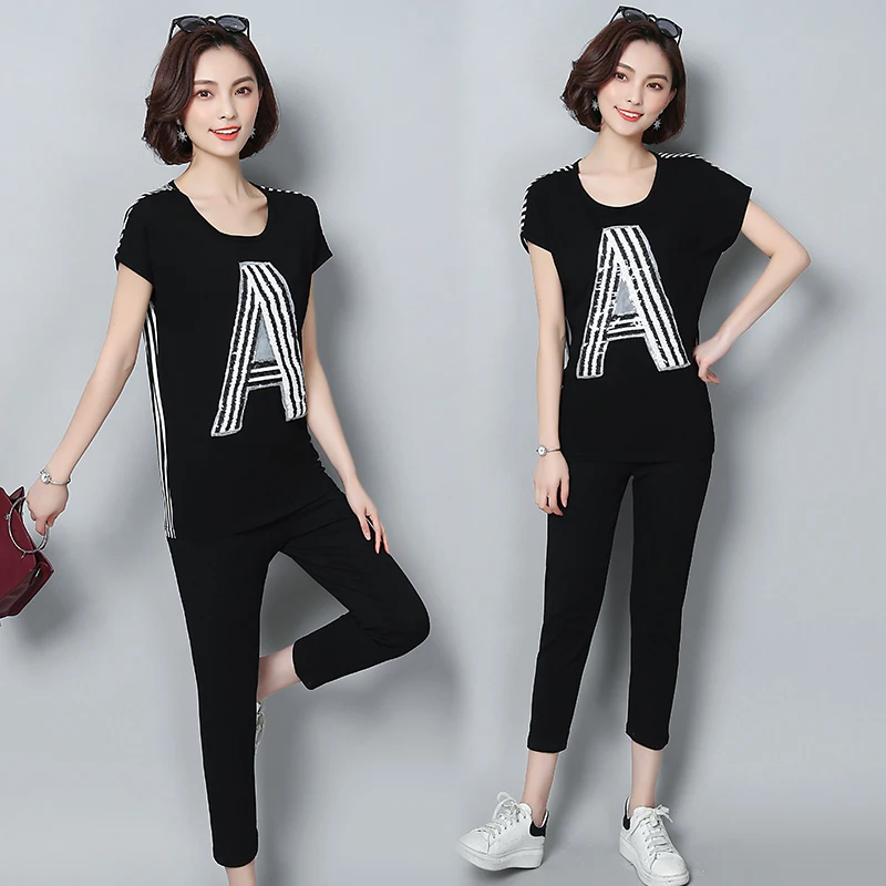 YICIYA Tracksuit for Women Outfits Sportswear Plus Size Big 3XL 4XL 5XL Wide Pant and Top 2019 Summer Striped Black Clothes
YICIYA Tracksuit for Women Outfits Sportswear Plus Size Big 3XL 4XL 5XL Wide Pant and Top 2019 Summer Striped Black Clothes