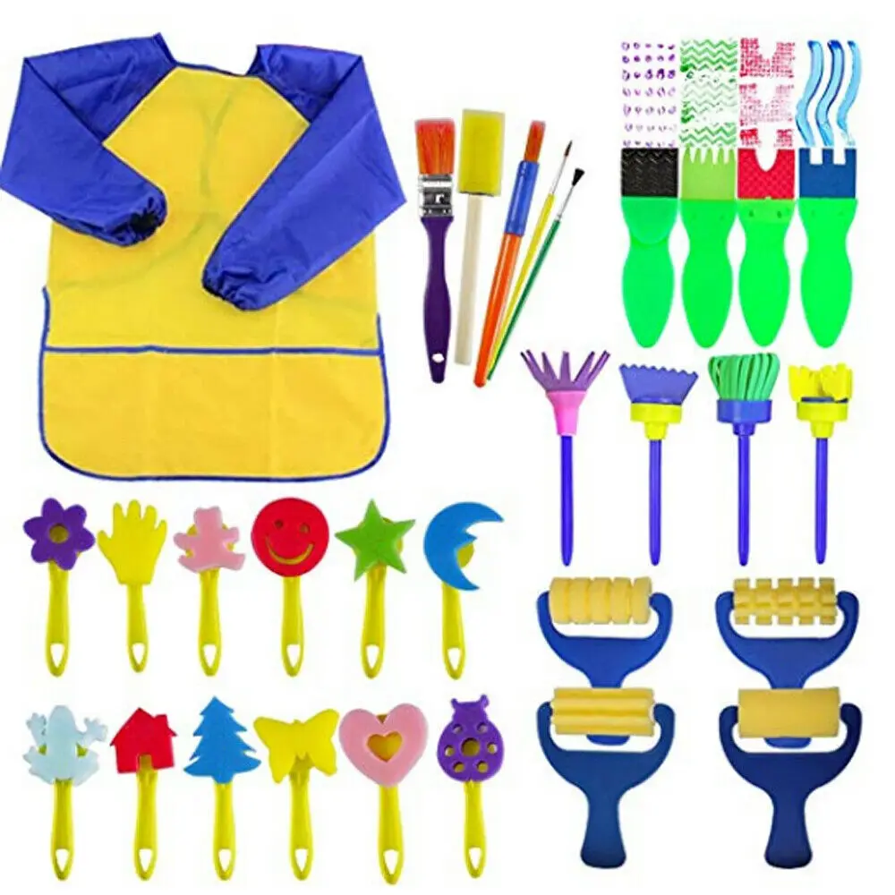 20149 Newest 31PCs Set Kids Paint Brushes Sponge Apron Painting Brush Tool Set for Children Toddler Learning Toy
20149 Newest 31PCs Set Kids Paint Brushes Sponge Apron Painting Brush Tool Set for Children Toddler Learning Toy
