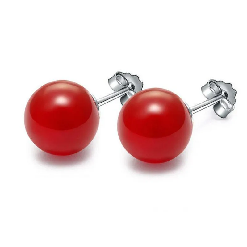 6mm S925 Sterling Silver Fine Jewelry Stud Earrings For Women Small Natural Red Agate Yellow Chalcedony Round Bead Aretes
6mm S925 Sterling Silver Fine Jewelry Stud Earrings For Women Small Natural Red Agate Yellow Chalcedony Round Bead Aretes