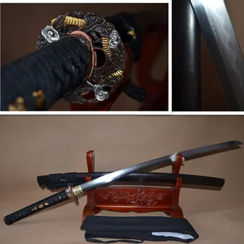 Handmade forged folded steel clay tempered Japanese Samurai Katana Sword tang razor sharp functional dragon tsuba
Handmade forged folded steel clay tempered Japanese Samurai Katana Sword tang razor sharp functional dragon tsuba