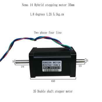 35 Double Shaft Stepper Motor 1.2A 0.5Nm Fuselage 60mm Nema14 35BYG Step Motor 3D printer Stepping Motor Free Shipping
35 Double Shaft Stepper Motor 1.2A 0.5Nm Fuselage 60mm Nema14 35BYG Step Motor 3D printer Stepping Motor Free Shipping