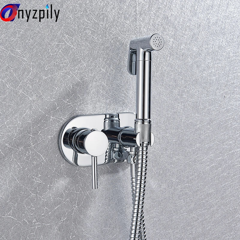 quyanre frap gappo Brass Bathroom shower tap bidet toilet sprayer Bidet toilet washer mixer muslim shower ducha higienica15