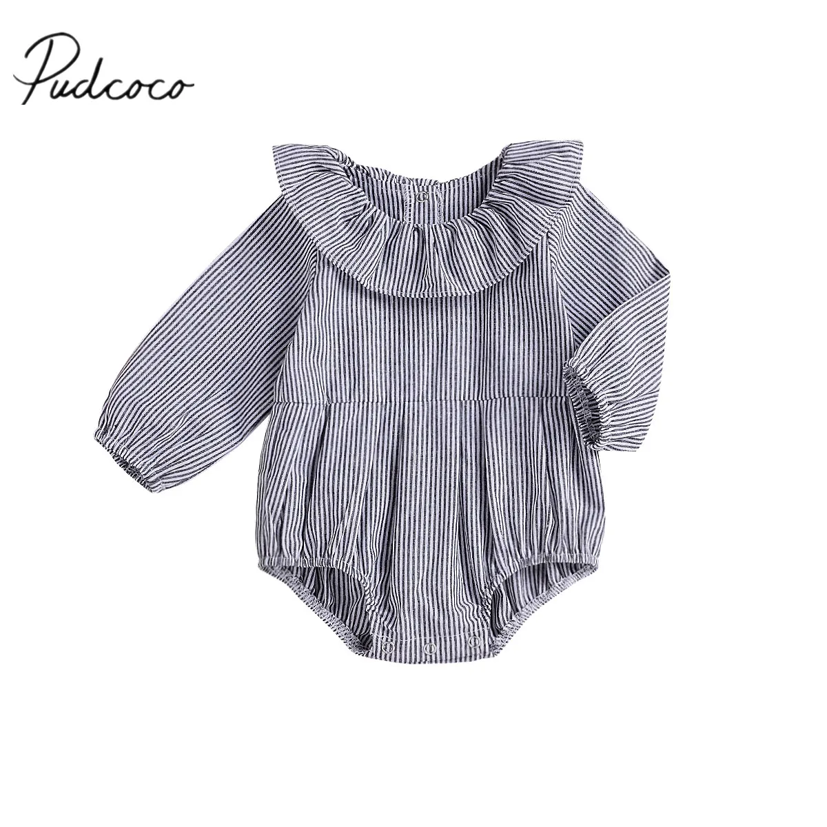 2018 Brand New Infant Newborn 0-24M Baby Girls Bodysuits Ruffles Peter Pan Collar Long Sleeve Striped Jumpsuits Autumn Playsuit
2018 Brand New Infant Newborn 0-24M Baby Girls Bodysuits Ruffles Peter Pan Collar Long Sleeve Striped Jumpsuits Autumn Playsuit