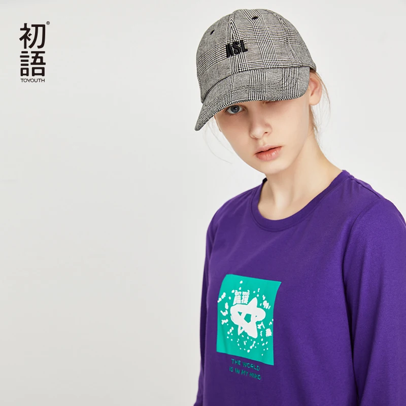 Toyouth New Printed Long Sleeve T-Shirts Women Korean Cotton Tees O-Neck Graphic Female T-Shirts Slim Fashion Tops Camisas Mujer
Toyouth New Printed Long Sleeve T-Shirts Women Korean Cotton Tees O-Neck Graphic Female T-Shirts Slim Fashion Tops Camisas Mujer