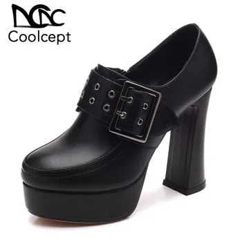 CoolCept Size 32-42 Women's Fashion Thick High Heels Zipper Pumps Metal Buckle 
CoolCept Size 32-42 Women's Fashion Thick High Heels Zipper Pumps Metal Buckle