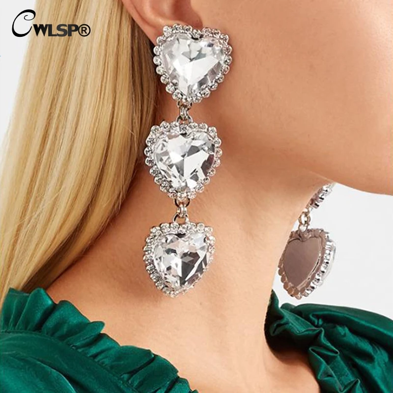 CWLSP Heart Drop Earring for Women Round Crystal Drop Earring Fine Jewelry Best Gift for Lady pendientes mujer moda 2018
CWLSP Heart Drop Earring for Women Round Crystal Drop Earring Fine Jewelry Best Gift for Lady pendientes mujer moda 2018
