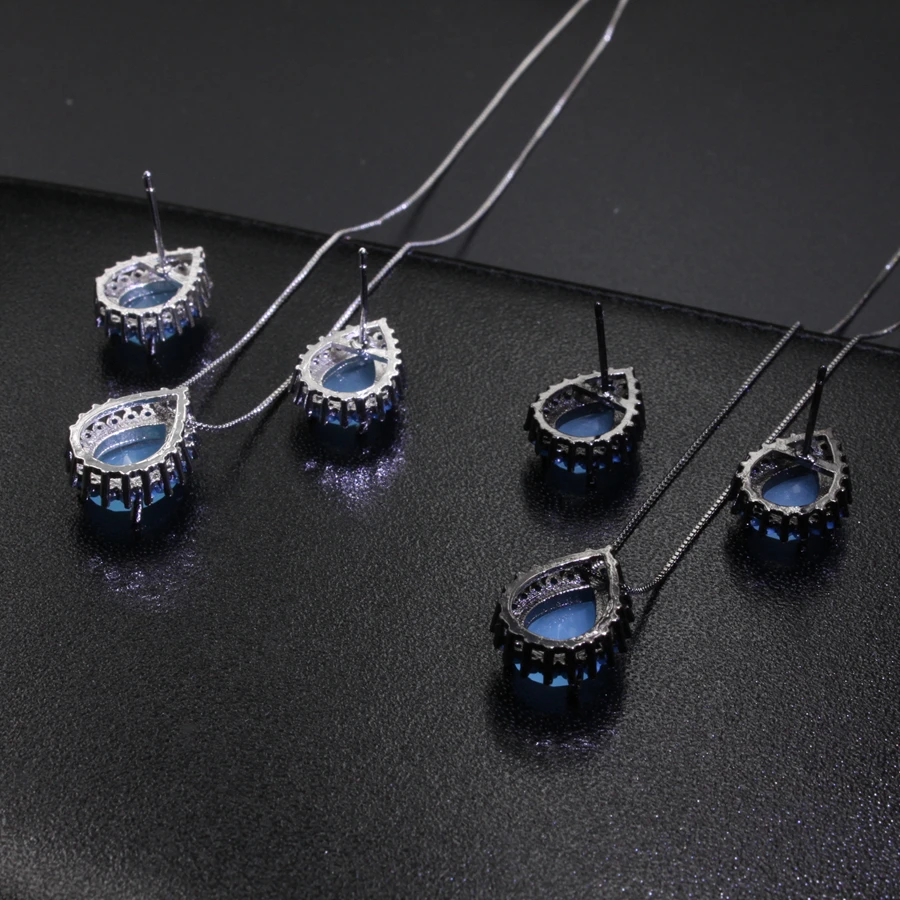 water Drop Earrings Necklace Jewelry Set14