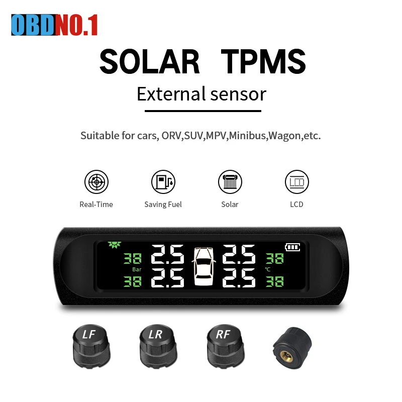 Digital LCD Solar TPMS Outer Sensors 4PCS External Sensors Tire Pressure Auto Security Alarm Solar Power For Car For SUV
Digital LCD Solar TPMS Outer Sensors 4PCS External Sensors Tire Pressure Auto Security Alarm Solar Power For Car For SUV