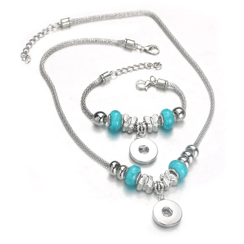 3 Colors Snap Bracelet Necklace Set Silver Lobster Buckle Hollow Chain Bangles Beaded bracelet Fit 18MM Snap Jewelry Women 6352
3 Colors Snap Bracelet Necklace Set Silver Lobster Buckle Hollow Chain Bangles Beaded bracelet Fit 18MM Snap Jewelry Women 6352