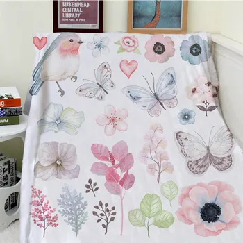 Super Soft Blankets Comfort Plush Cute Funny Watercolor Painting Bird Butterfly Leaves Flowers Sofa Bed Throw Cobertor
Super Soft Blankets Comfort Plush Cute Funny Watercolor Painting Bird Butterfly Leaves Flowers Sofa Bed Throw Cobertor