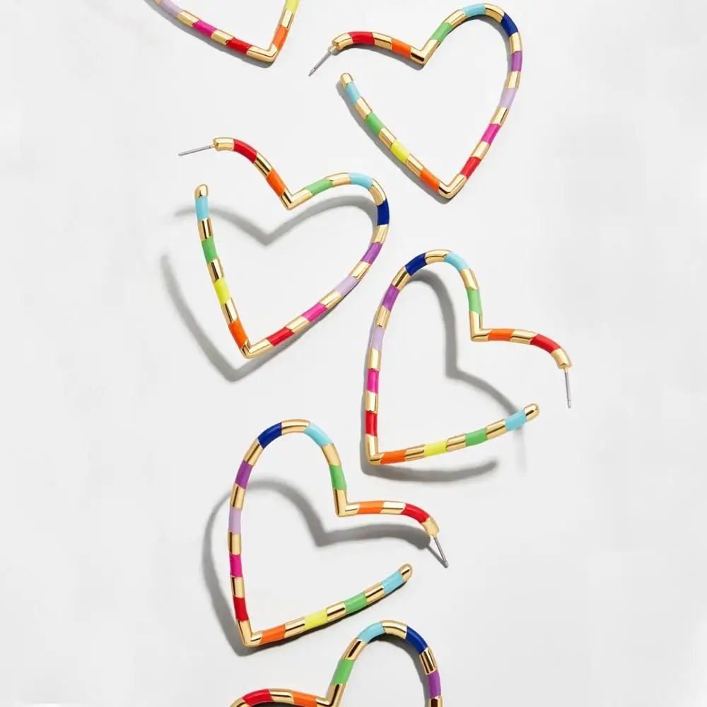 2019 Trendy Colorful HEART HOOP EARRINGS for Women Metal Enamel Heart Earrings Girls Party Statement Jewelry Ear Accessories
2019 Trendy Colorful HEART HOOP EARRINGS for Women Metal Enamel Heart Earrings Girls Party Statement Jewelry Ear Accessories