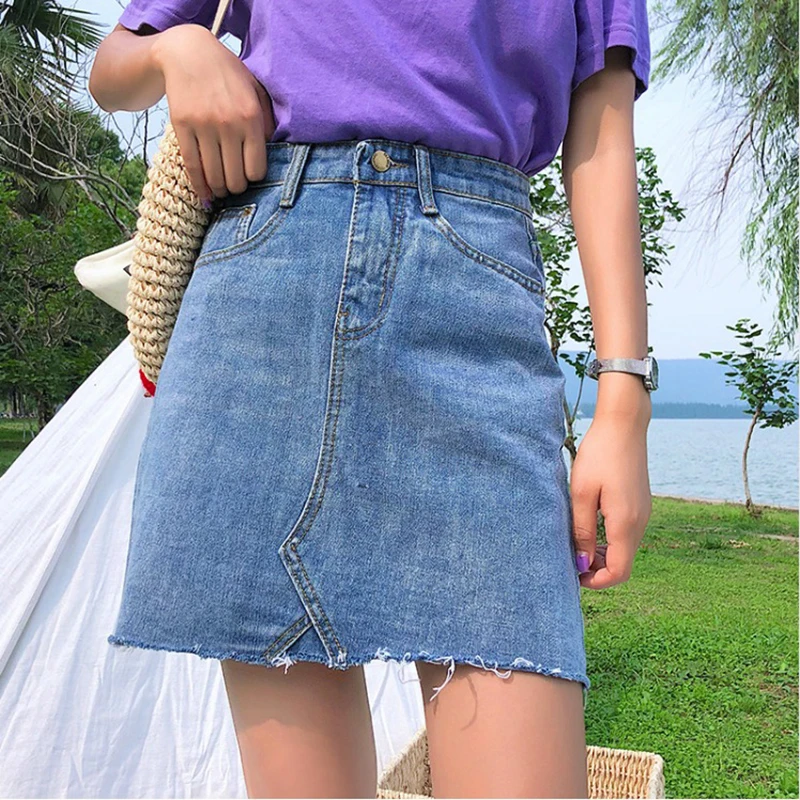Distressed A-line Skirt Blue Denim Women Sexy Casual Mini Summer Skirts Fashion New button Pockets Bodycon bandage Skirt XS-XL
Distressed A-line Skirt Blue Denim Women Sexy Casual Mini Summer Skirts Fashion New button Pockets Bodycon bandage Skirt XS-XL