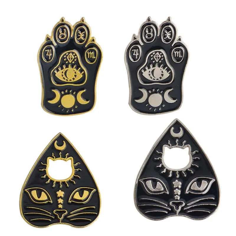 Gothic Magic Cat Paw Brooch Enamel Pin Witch Footprints Moon Star Coat Patriotism Lapel Pins Badges Christmas Gifts for Friend
Gothic Magic Cat Paw Brooch Enamel Pin Witch Footprints Moon Star Coat Patriotism Lapel Pins Badges Christmas Gifts for Friend