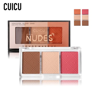 CUICU Brand 3 In 1 Face Bronzers Highlighters+Shimmer Blusher Powder Blush Contour Palette Mineral Pressed Powder Shading Makeup
CUICU Brand 3 In 1 Face Bronzers Highlighters+Shimmer Blusher Powder Blush Contour Palette Mineral Pressed Powder Shading Makeup