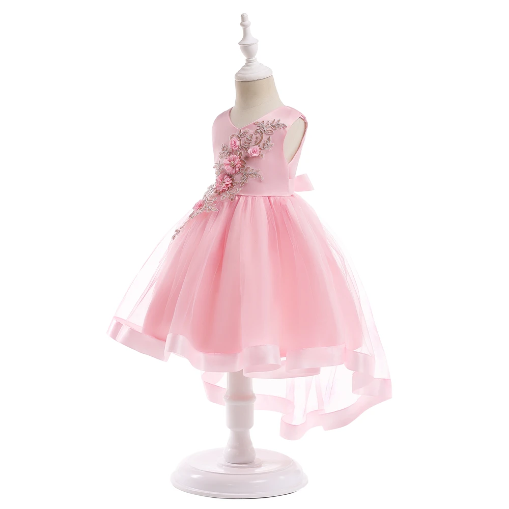 Flower Girls Dress 2018 New V neck Princess Party Children Wedding Dresses For Girls Costumes Cute Tulle Kids Dresses 10 Years (5)