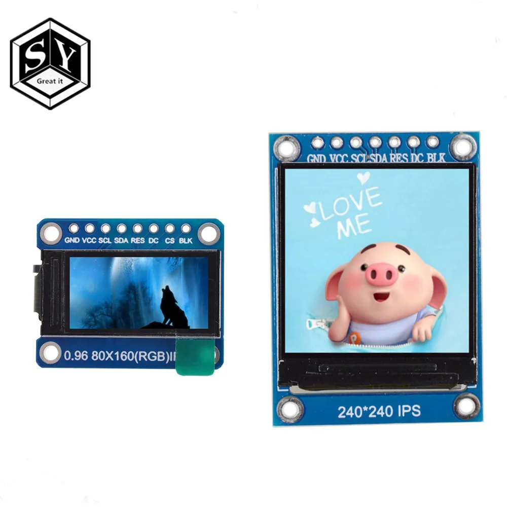 GREAT IT TFT Display 0.96 / 1.3 inch IPS 7P SPI HD 65K Full Color LCD Module ST7735 Drive IC 80*160 (Not OLED) For Arduino
GREAT IT TFT Display 0.96 / 1.3 inch IPS 7P SPI HD 65K Full Color LCD Module ST7735 Drive IC 80*160 (Not OLED) For Arduino
