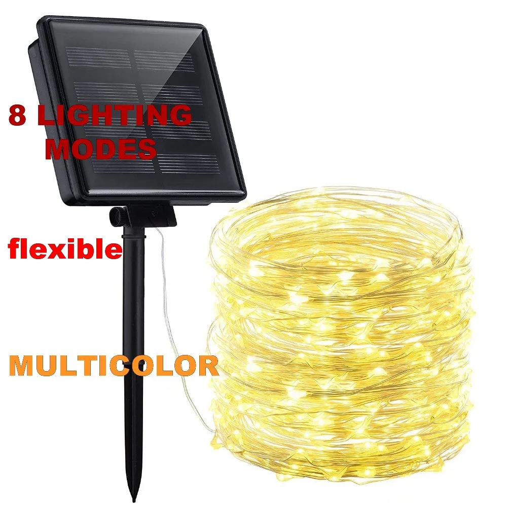 8 modes multicolor Christmas Light 33FT Wire LED String luci natale Waterproof IP65 Solar Strings Rechargeable Solar Lamps for
8 modes multicolor Christmas Light 33FT Wire LED String luci natale Waterproof IP65 Solar Strings Rechargeable Solar Lamps for