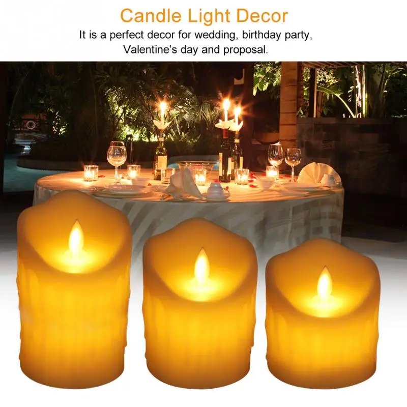 Electronic Flameless LED Candle Light Battery Powered Flickering LED CandlesWedding Birthday Party Decorative Lamp bougie led
Electronic Flameless LED Candle Light Battery Powered Flickering LED CandlesWedding Birthday Party Decorative Lamp bougie led