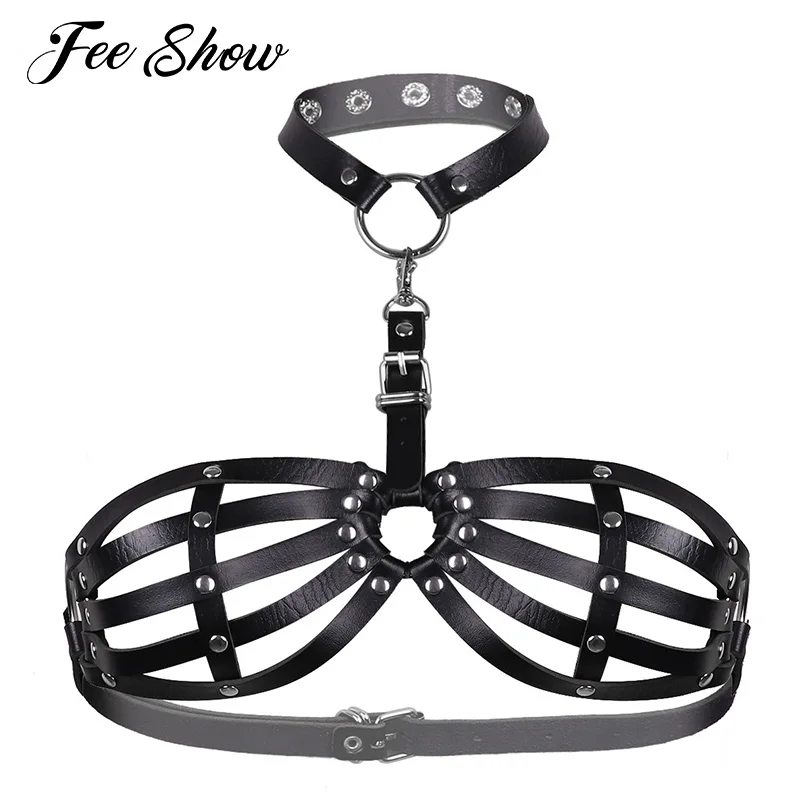Fetish Women Fashion Punk Faux Leather Bra Tops Erotic Cosplay Costumes Clubwear Strappy Adjustable Body Chest Cage Half Harness
Fetish Women Fashion Punk Faux Leather Bra Tops Erotic Cosplay Costumes Clubwear Strappy Adjustable Body Chest Cage Half Harness
