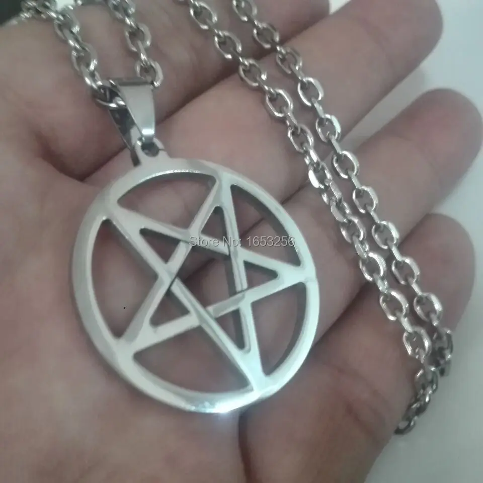 Flash Sale Men Pagan Wicca Inverted Star Pentagram Stainless Steel Pendant Necklace Chain 22'' 3mm
Flash Sale Men Pagan Wicca Inverted Star Pentagram Stainless Steel Pendant Necklace Chain 22'' 3mm