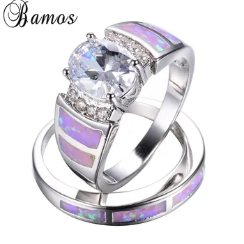 Bamos Romantic Pink Fire Opal Ring Set For Women Lady White Gold Filled Wedding Party White Zircon Ring Love Jewelry RW1383
Bamos Romantic Pink Fire Opal Ring Set For Women Lady White Gold Filled Wedding Party White Zircon Ring Love Jewelry RW1383