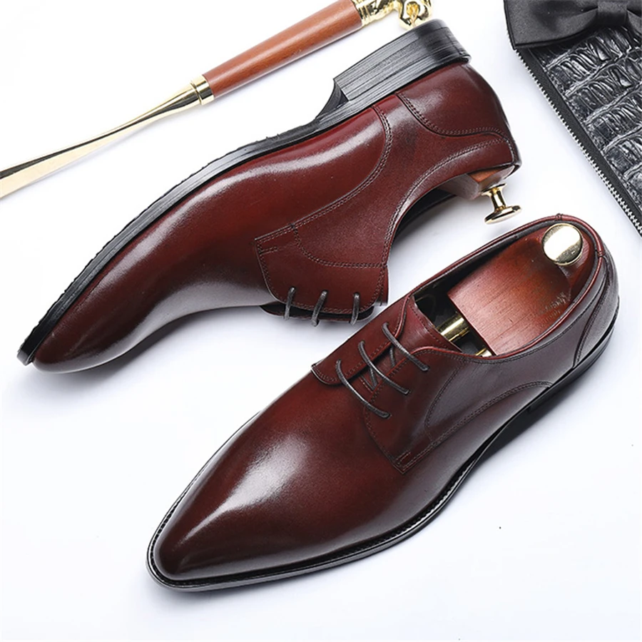Men genuine leather shoes business dress suit shoes men brand Bullock leather wedding mens shoes lace black brown 2019
Men genuine leather shoes business dress suit shoes men brand Bullock leather wedding mens shoes lace black brown 2019
