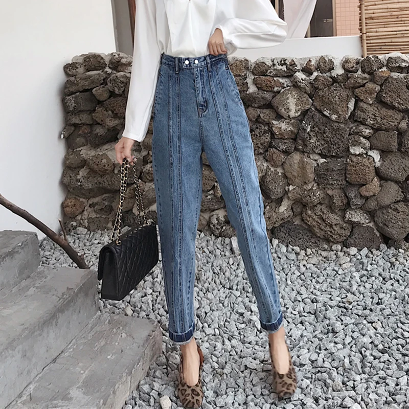 2019 Casual high waist skinny jeans woman spring autumn new bandage decoration Korean Slim mom jeans pencil harem pants Female
2019 Casual high waist skinny jeans woman spring autumn new bandage decoration Korean Slim mom jeans pencil harem pants Female