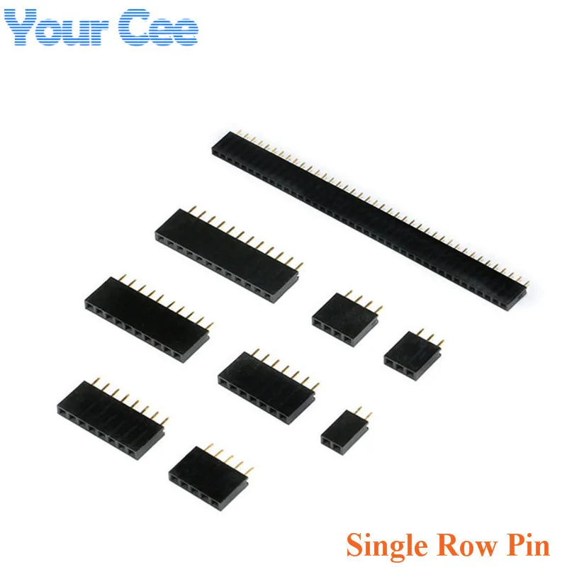 10 pcs Single Row Pin 1*2P 3P 4P 5P 7P 8P 10P 12P 16P 40P Female Header Socket Copper Pin Connector 2.54mm Pitch
10 pcs Single Row Pin 1*2P 3P 4P 5P 7P 8P 10P 12P 16P 40P Female Header Socket Copper Pin Connector 2.54mm Pitch