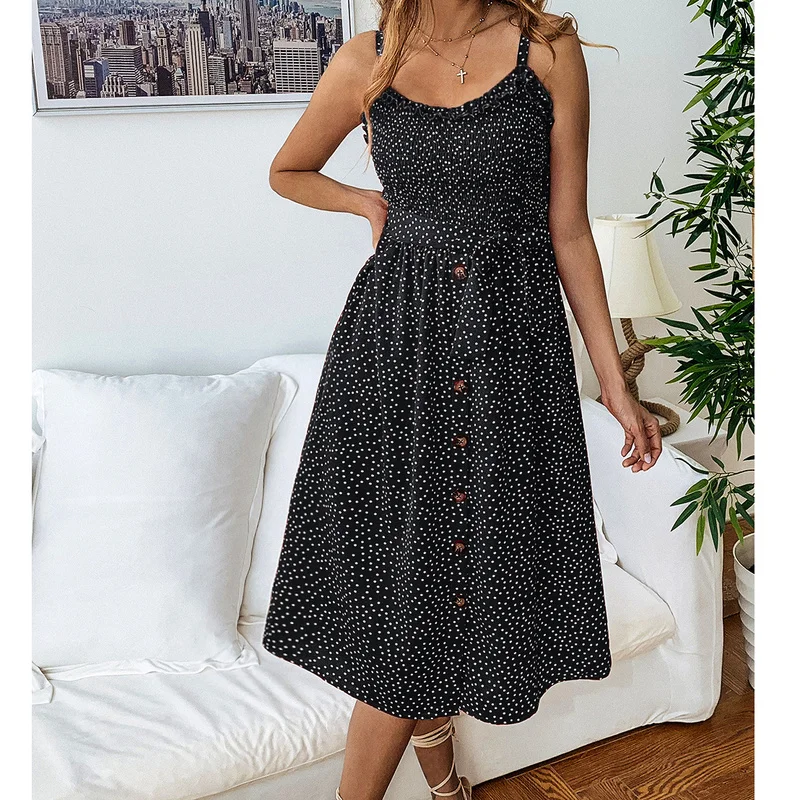 Streetwear Backless Dot Dress Pockets Sundress Women Summer Dress Femme Robe Beach Spaghetti Strap Block Print Plus Size M0582
Streetwear Backless Dot Dress Pockets Sundress Women Summer Dress Femme Robe Beach Spaghetti Strap Block Print Plus Size M0582