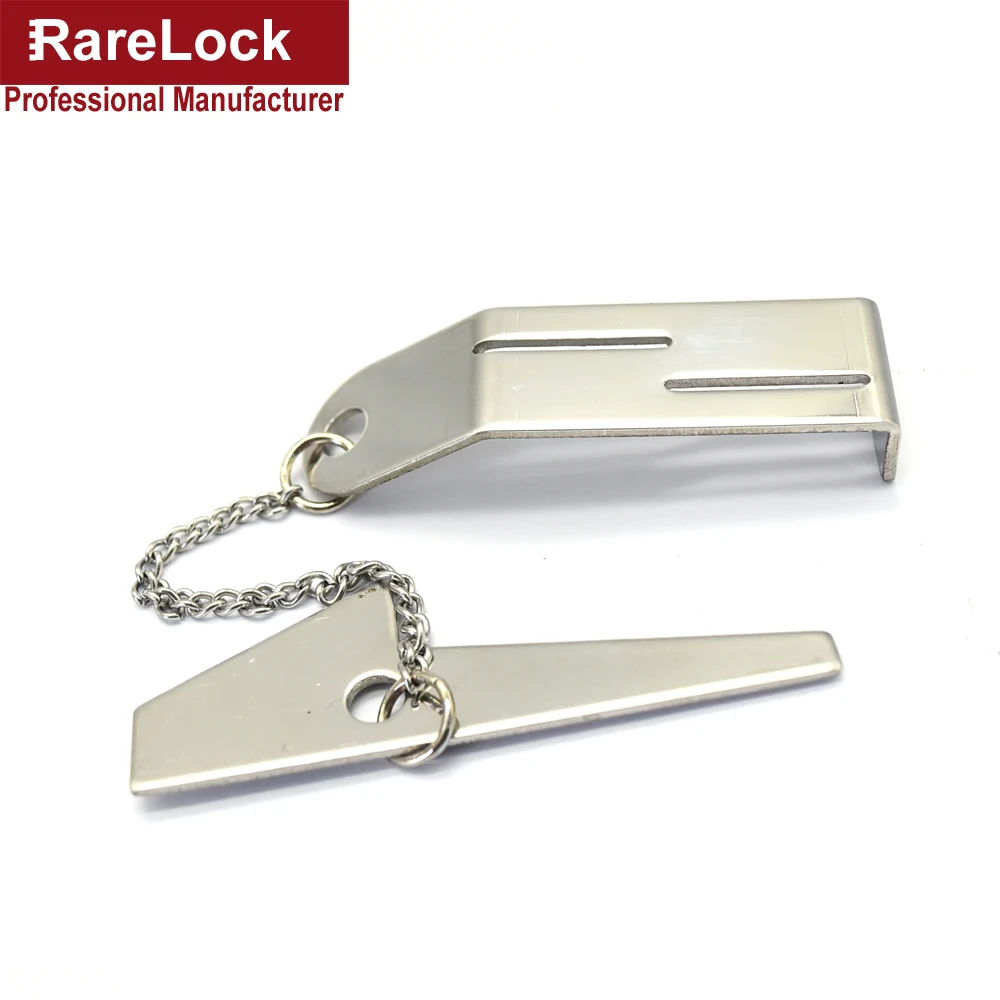 Image Rarelock Door Lock Stainless Steel Security Hasp Latch Lock No Installation Portable Convenient d