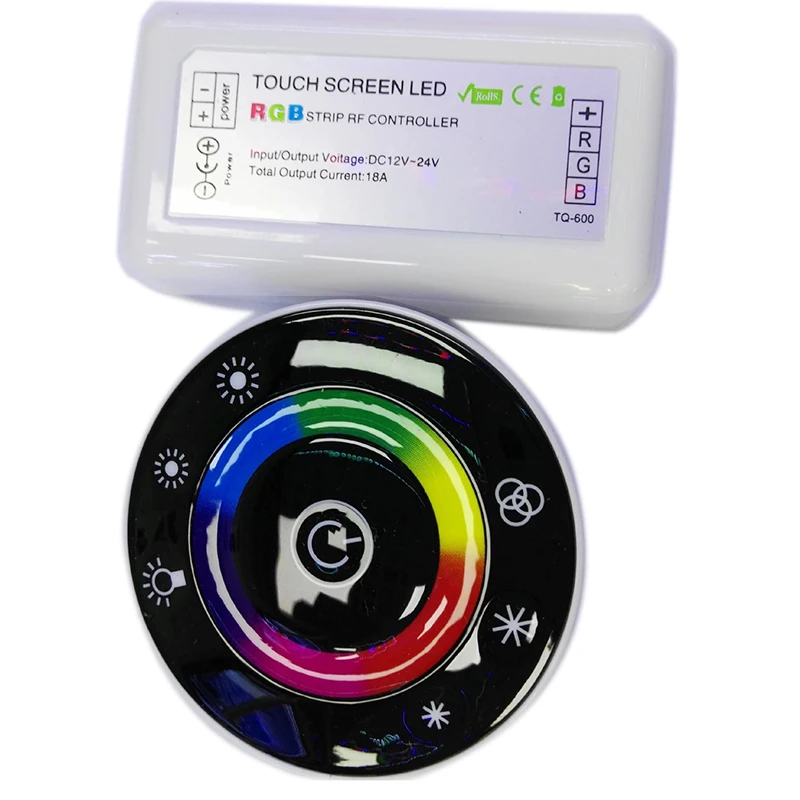 DC12V DC24V светодиодный сенсорный круглый RGB контроллер 18A 7 ключей RF пульт