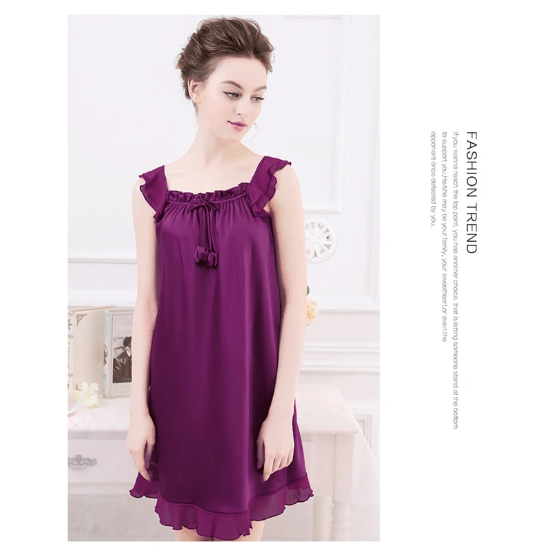 2018 Summer New Ladies Sleepwear Nighties Sexy Silk Nightgowns Female Sexy Women Nightdress Negligees Plus Size L XL 2XL
2018 Summer New Ladies Sleepwear Nighties Sexy Silk Nightgowns Female Sexy Women Nightdress Negligees Plus Size L XL 2XL