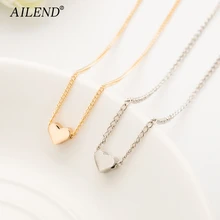 AILEND 2018 nouveau chaud à la mode petit coeur court pendentif collier femmes or chaîne amant dame fille cadeaux Bijoux de mode Bijoux(China)