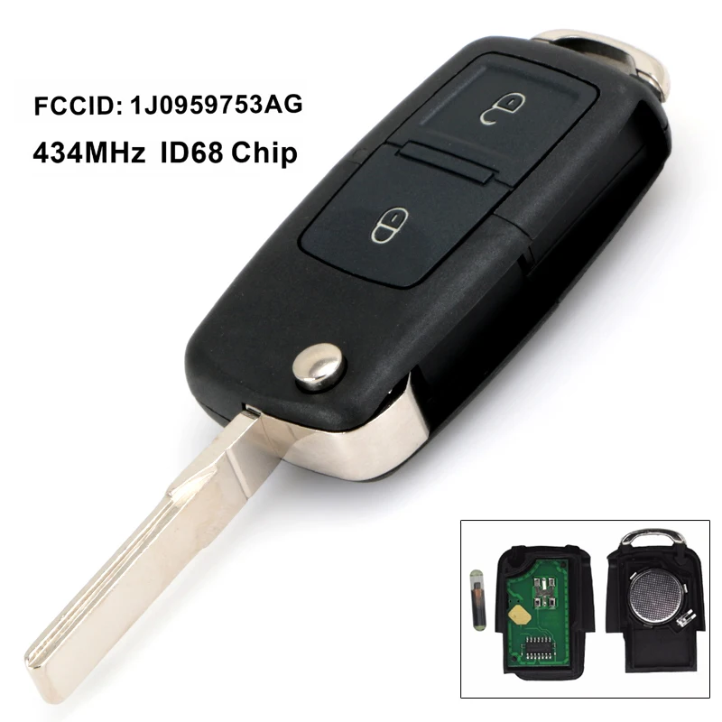 LIN&GUO 2/3/4 Button Flip Remote Key Fob 434MHz ID48 Chip For VW Beetle Bora Golf Passat Polo Transporter T5 1J0 959 753 AG
LIN&GUO 2/3/4 Button Flip Remote Key Fob 434MHz ID48 Chip For VW Beetle Bora Golf Passat Polo Transporter T5 1J0 959 753 AG